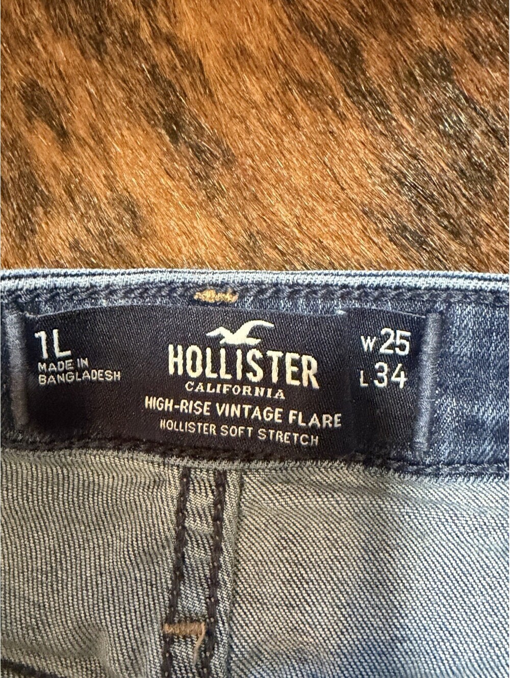 Hollister Jeans Women 1 Long High Rise Vintage Flare Dark Bellbottom Y2K 25x34 - Picture 3 of 7